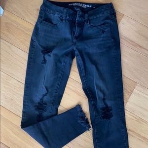 Black ripped American Eagle jeans size 4